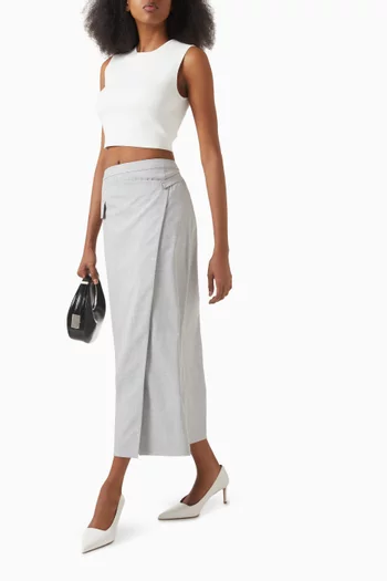 Asymmetric Skirt in Viscose-blend
