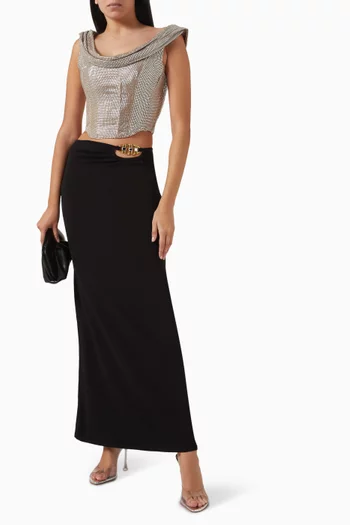 Crystal-embellished Bustier Top in Viscose