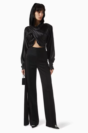Structured Crop Top in Satin