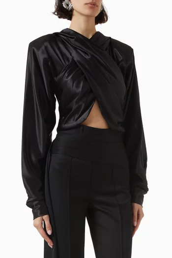 Structured Crop Top in Satin