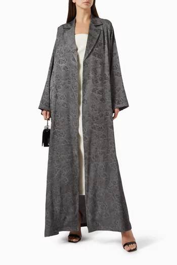 Notched Collar Abaya in Viscose