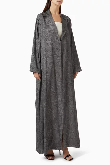 Notched Collar Abaya in Viscose