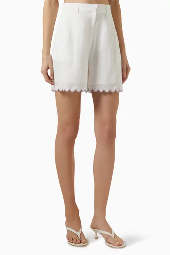 Lemonis High-waisted Shorts in Linen