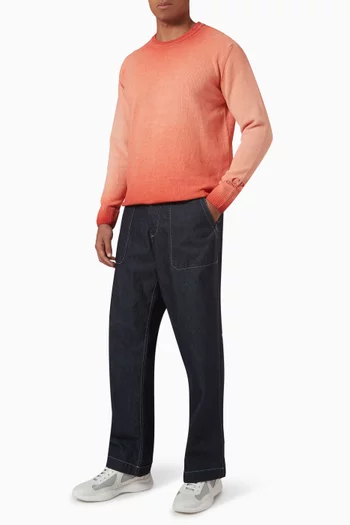 Gradient Sweater in Chenille Cotton Knit