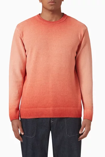 Gradient Sweater in Chenille Cotton Knit