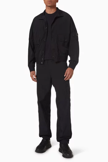 Full Button Jacket in Chrome-R Nylon