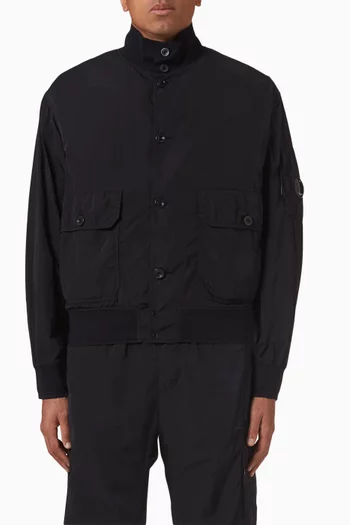 Full Button Jacket in Chrome-R Nylon
