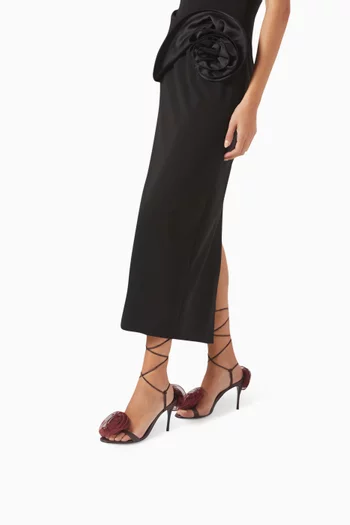 Double Flower 90 Sandals in Leather