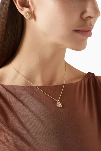 Cara Clover Pendant Necklace & Earrings in 18kt Gold-plated Silver