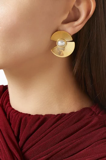 Alicia Stud Earrings in 18kt Gold-plated Metal