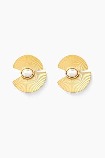 Alicia Stud Earrings in 18kt Gold-plated Metal