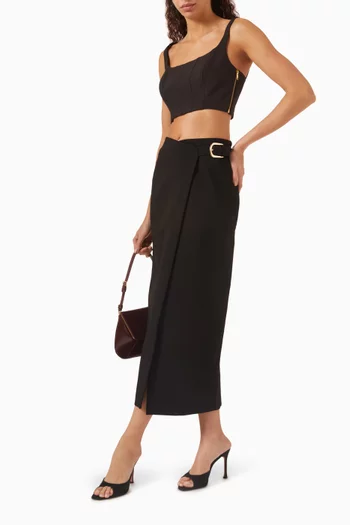 Casey Belted Wrap Skirt
