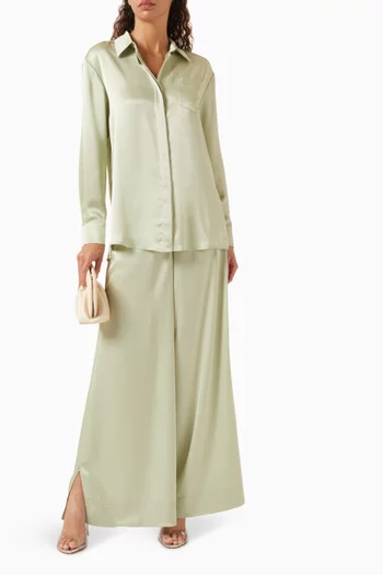 Riley Boyfriend Shirt in Satin