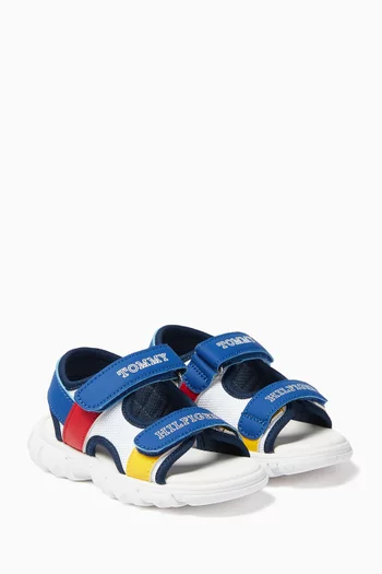 Logo Velcro Strap Sandals