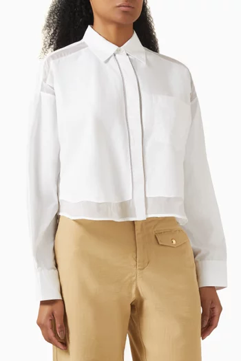 Beatrice Crop Combo Shirt in Cotton