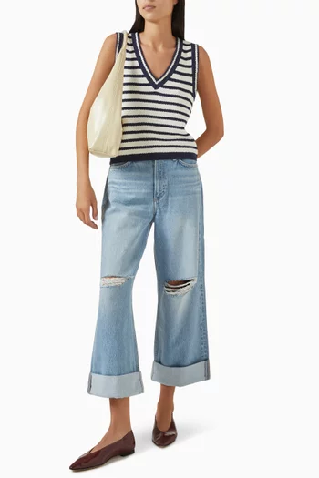 Meghan Stripe Sweater Vest in Cotton-blend