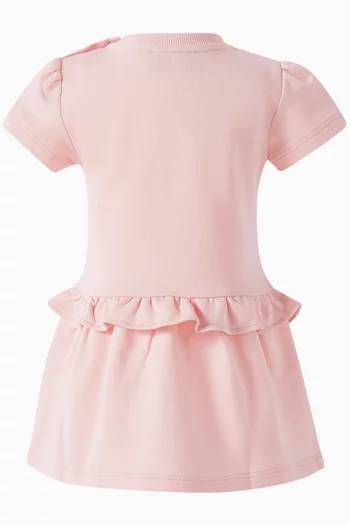 Teddy Bear Logo Dress in Cotton