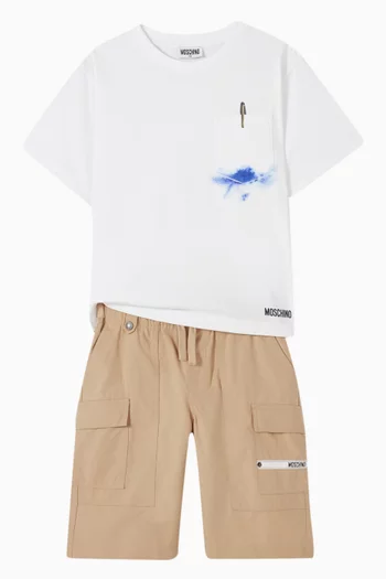 Logo-patch Cargo Shorts in Cotton