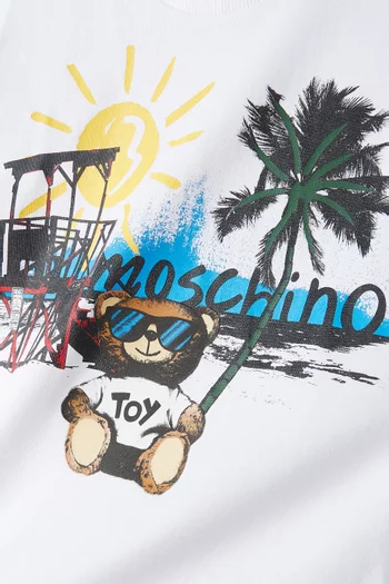 Beach Teddy T-shirt in Cotton