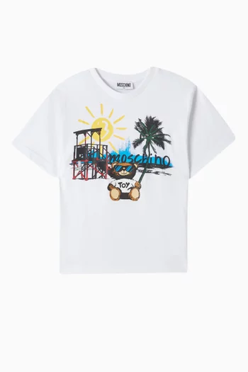 Beach Teddy T-shirt in Cotton