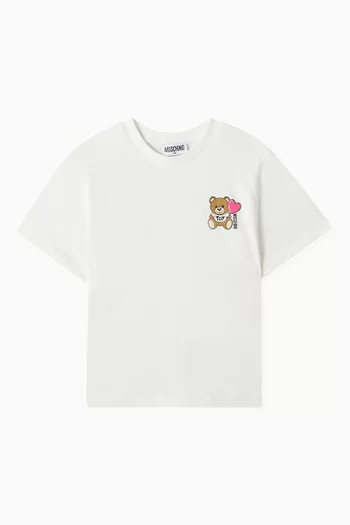 Teddy Print T-shirt in Cotton