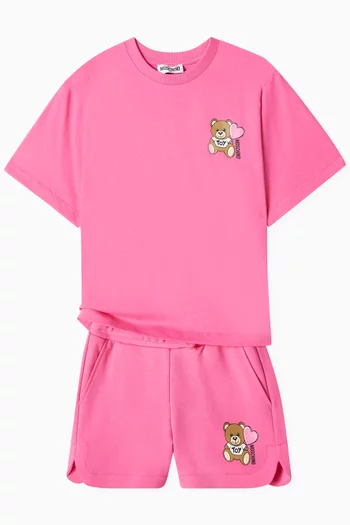 Teddy Print T-shirt in Cotton