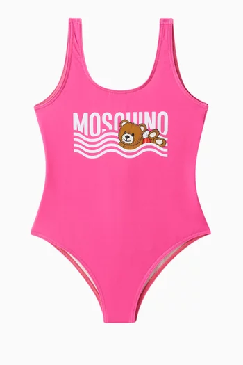 Bear Logo Graphic One-piece Swimsuit