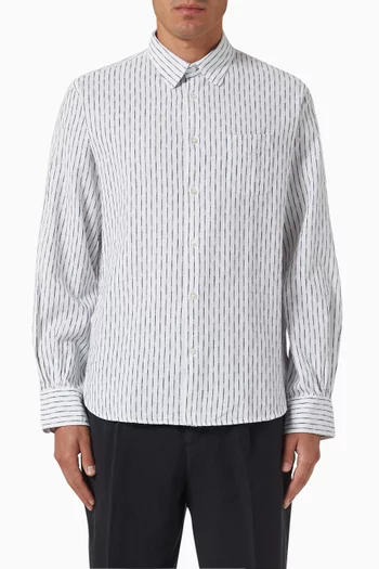 Benoit Striped Shirt in Cotton Poplin