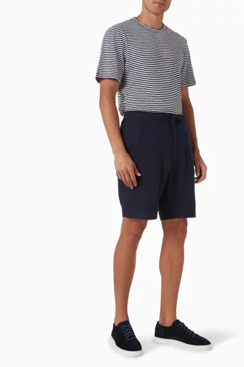 Striped T-shirt in Cotton-linen Blend