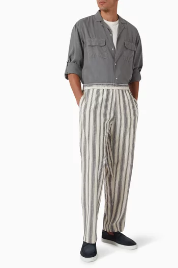 Walter Striped Pants in Cotton Seersucker
