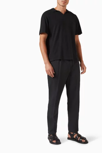 Simon Polo Shirt in Linen-blend