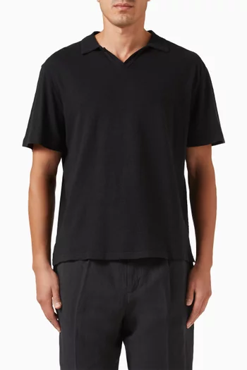 Simon Polo Shirt in Linen-blend