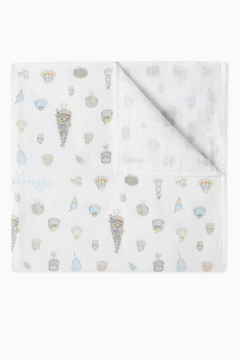 Sweetie Pie-print Carré Blanket in Organic Cotton