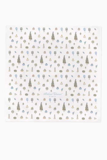 Sweetie Pie-print Carré Blanket in Organic Cotton