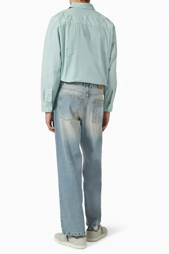 Appliqué Logo Shirt in Cotton Poplin