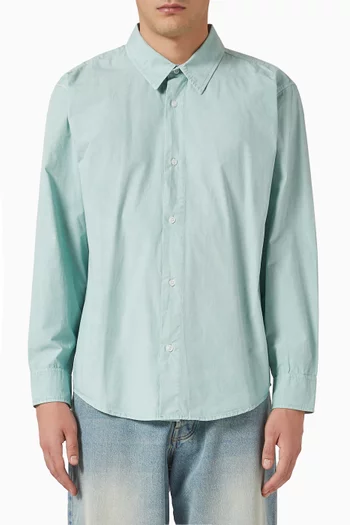 Appliqué Logo Shirt in Cotton Poplin