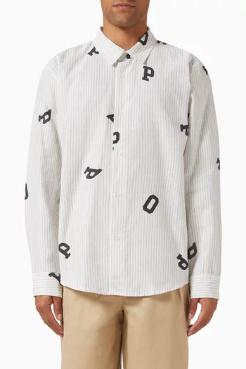 Pop Letters Striped Shirt in Cotton & Linen