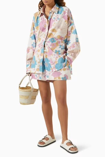 Hera Oversized Swing Shirt in Cotton Poplin