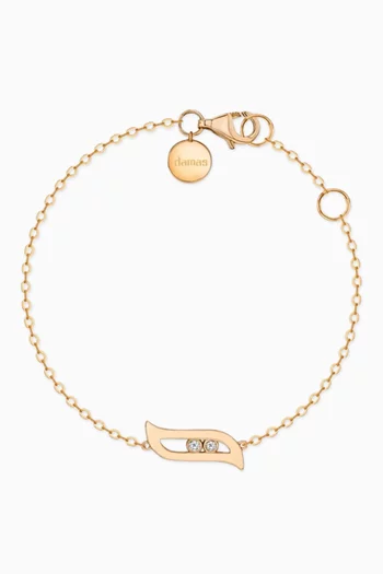 Alif Diamond Bracelet in 18kt Rose Gold