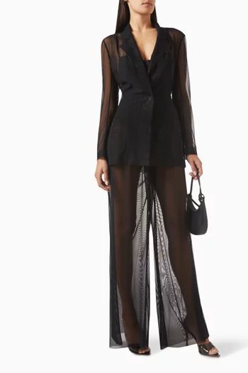 Classic Single-breasted Jacket in Mesh