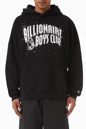 Embellished Arch Logo Popover Hoodie in Cotton-jersey