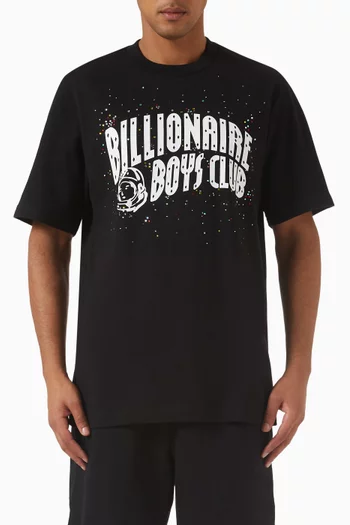 Embellished Arch Logo T-shirt in Cotton