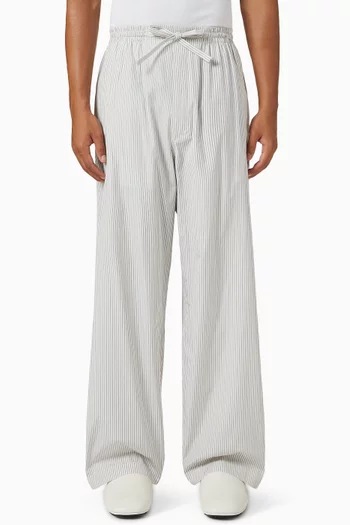 Striped Pyjama Pants in Cotton Poplin