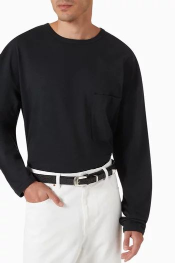 Minimal Western Belt in Leather