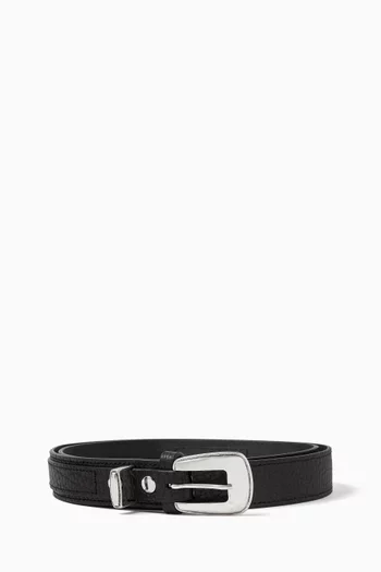 Minimal Western Belt in Leather