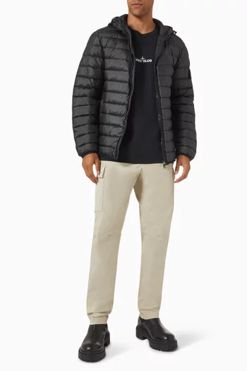 Hooded Down Jacket in Nylon