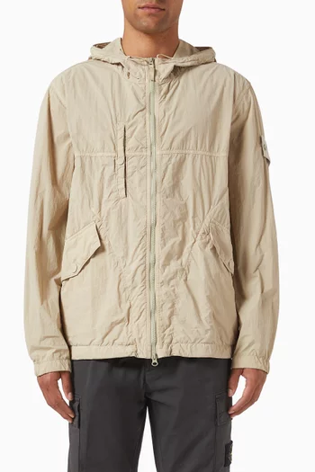 Hooded Parka Jacket in Nylon Tela