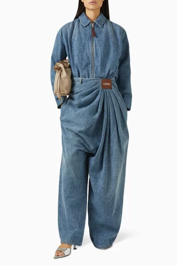 Draped Jacket in Denim