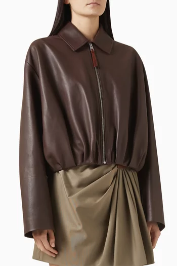 Draped Jacket in Nappa Leather