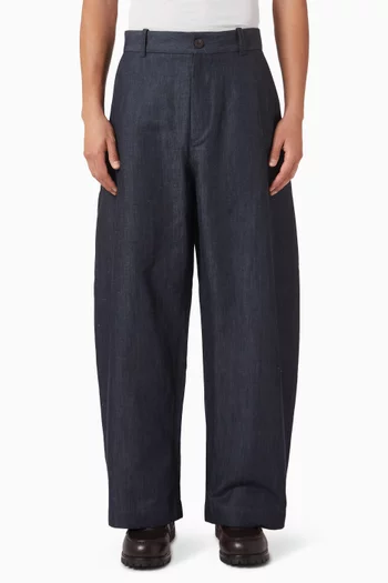 Levy Curved Pants in Wool-blend